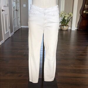 Mother Looker Crop Jeans White